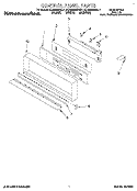 CONTROL PANEL, LITERATURE Diagram and Parts List for KEBS208BBL1  KitchenAid Wall Oven