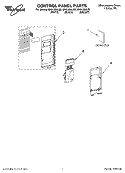 CONTROL PANEL, LITERATURE Diagram and Parts List for MH9180XLT0  Whirlpool Microwave