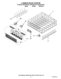 LOWER RACK PARTS Diagram and Parts List for WDT910SAYM1  Whirlpool Dishwasher