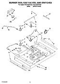 BURNER BOX, GAS VALVES AND SWITCHES Diagram and Parts List for KGCC506RBL03  KitchenAid Cooktop