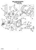 BULKHEAD PARTS Diagram and Parts List for LEV4634JQ2  Whirlpool Dryer