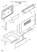 DOOR AND DRAWER PARTS Diagram and Parts List for RGE33301  Roper Range