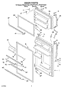 DOOR Diagram and Parts List for ET8WTKXKT01  Whirlpool Refrigerator