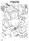 BULKHEAD PARTS Diagram and Parts List for YGEW9868KL1  Whirlpool Dryer