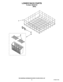 LOWER RACK PARTS Diagram and Parts List for IUD6100YW1  Whirlpool Dishwasher