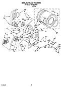 BULKHEAD PARTS Diagram and Parts List for REX3614PW0  Roper Dryer