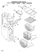 FREEZER LINER Diagram and Parts List for 7GS6SHAXKB01  Whirlpool Refrigerator