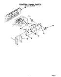 CONTROL PANEL Diagram and Parts List for FES385YW0  Roper Range