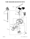 PUMP, WASHARM AND MOTOR PARTS Diagram and Parts List for 7WDT770PAYM4  Whirlpool Dishwasher