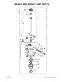 BRAKE AND DRIVE TUBE PARTS Diagram and Parts List for WGT3300XQ2  Whirlpool Washer Dryer Combo