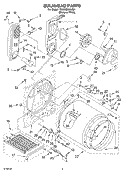 BULKHEAD PARTS Diagram and Parts List for 7MLGQ8000JQ4  Whirlpool Dryer