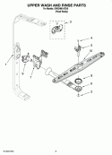 UPPER WASH AND RINSE PARTS Diagram and Parts List for DW524M1ACU0  Whirlpool Dishwasher