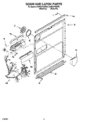 DOOR AND LATCH PARTS Diagram and Parts List for KUDS01VMSS0  KitchenAid Dishwasher