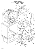 LINER Diagram and Parts List for ET8LFKXKQ01  Whirlpool Refrigerator