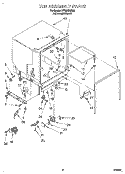 TUB ASSEMBLY Diagram and Parts List for DP8500XBN0  Whirlpool Dishwasher