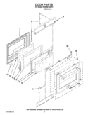 DOOR PARTS Diagram and Parts List for KGRS807XSP01  KitchenAid Range
