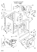 CABINET Diagram and Parts List for 3CGP2901DW1  Whirlpool Dryer