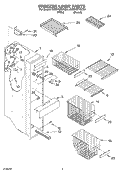 FREEZER LINER PARTS Diagram and Parts List for 5VED7GTKKQ01  Whirlpool Refrigerator