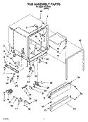 TUB ASSEMBLY PARTS Diagram and Parts List for IKU35560  Inglis Dishwasher