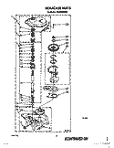 GEARCASE Diagram and Parts List for CA2762XWG0  Whirlpool Washer