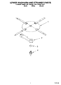 LOWER WASHARM AND STRAINER PARTS Diagram and Parts List for KUDR01TJBT1  KitchenAid Dishwasher