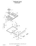 COOK TOP Diagram and Parts List for H8858L0  Roper Range