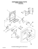 DISPENSER FRONT PARTS Diagram and Parts List for ED5GVEXVD07  Whirlpool Refrigerator