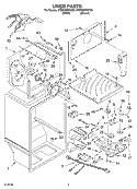 LINER Diagram and Parts List for ET8NHMXKQ02  Whirlpool Refrigerator