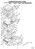 REFRIGERATOR SHELF PARTS Diagram and Parts List for KSRL25FRWH04  KitchenAid Refrigerator
