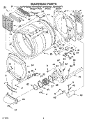 BULKHEAD Diagram and Parts List for GGW9868KL1  Whirlpool Dryer
