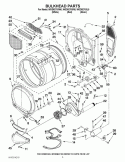 BULKHEAD PARTS Diagram and Parts List for WGD9270XW0  Whirlpool Dryer