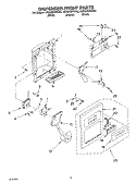 DISPENSER FRONT Diagram and Parts List for GD5SHGXKB02  Whirlpool Refrigerator