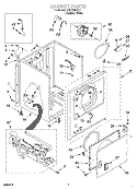 CABINET Diagram and Parts List for SGDX600JQ1  Whirlpool Dryer