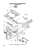 COOKTOP AND MANIFOLD, LIT/OPTIONAL Diagram and Parts List for FGP315VW2  Roper Range
