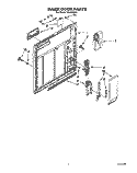 INNER DOOR Diagram and Parts List for WU4500Y1  Roper Dishwasher
