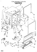 TUB ASSEMBLY Diagram and Parts List for DU980QPDZ2  Whirlpool Dishwasher