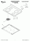 COOKTOP PARTS Diagram and Parts List for RF212PXSQ4  Whirlpool Range
