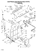 CONTROLS AND REAR PANEL Diagram and Parts List for SAWX650JQ0  Whirlpool Washer