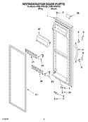 REFRIGERATOR DOOR Diagram and Parts List for 5VED1WTKKQ01  Whirlpool Refrigerator