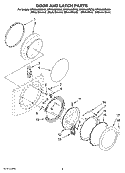 DOOR AND LATCH PARTS Diagram and Parts List for WFW9400SB00  Whirlpool Washer