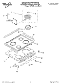 COOKTOP, LITERATURE Diagram and Parts List for GY395LXGQ4  Whirlpool Range