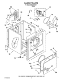 CABINET PARTS Diagram and Parts List for WED4890XQ1  Whirlpool Dryer