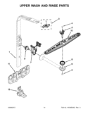 UPPER WASH AND RINSE PARTS Diagram and Parts List for KUDS35FXSS9  KitchenAid Dishwasher