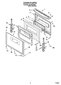 DOOR PARTS, OPTIONAL PARTS Diagram and Parts List for GS445LEMS5  Whirlpool Range