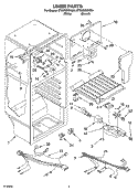 LINER PARTS Diagram and Parts List for ET5WSEXKT01  Whirlpool Refrigerator