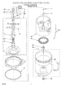 AGITATOR, BASKET AND TUB Diagram and Parts List for 7LSR5233EZ0  Whirlpool Washer