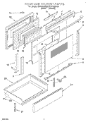 DOOR AND DRAWER Diagram and Parts List for KESS300BAL0  KitchenAid Range
