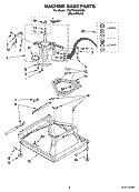 MACHINE BASE PARTS Diagram and Parts List for 1CWTW5800SG0  Whirlpool Washer