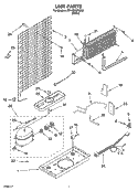UNIT PARTS Diagram and Parts List for RT14BKXKQ05  Roper Refrigerator