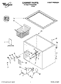 CABINET PARTS And PARTS NOT ILLUSTRATED Diagram and Parts List for EH050FXMQ02  Whirlpool Freezer